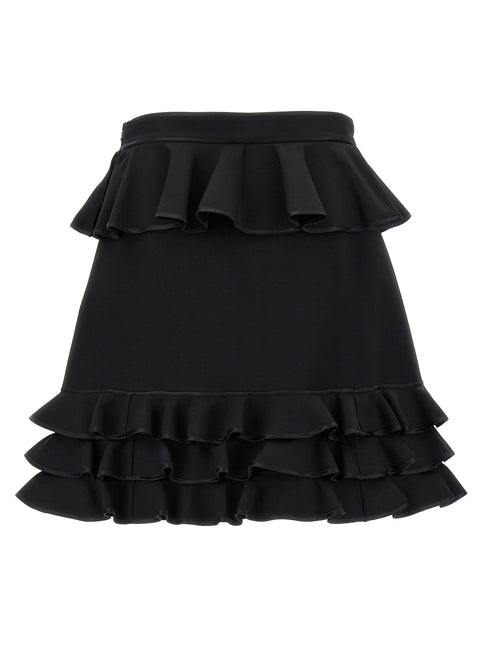Valentino Garavani Black Virgin Wool Long Skirt