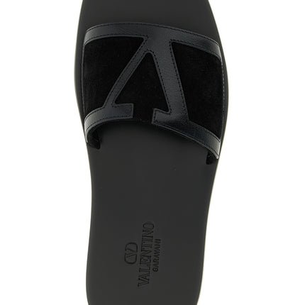 Valentino Garavani Black Calfskin Slides