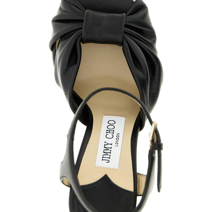 Jimmy Choo Black Leather Stiletto Heel Sandals