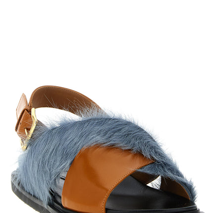 Marni Multicolor Lamb Leather Flat Sandals