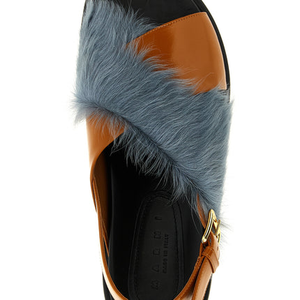 Marni Multicolor Lamb Leather Flat Sandals