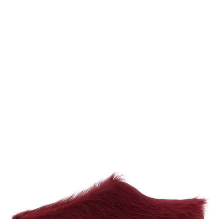 Marni Bordeaux Calfskin Clogs