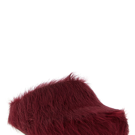 Marni Bordeaux Calfskin Clogs