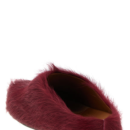 Marni Bordeaux Calfskin Clogs