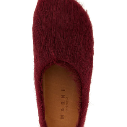Marni Bordeaux Calfskin Clogs