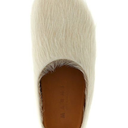 Marni White Calfskin Mules