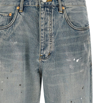 PURPLE Blue Cotton Straight-Leg Jeans