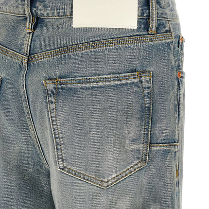 PURPLE Blue Cotton Straight-Leg Jeans