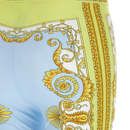 Versace Blue Nylon Leggings
