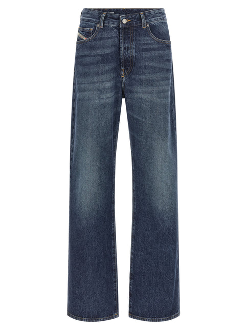 Diesel Blue Cotton Straight-Leg Jeans