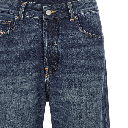 Diesel Blue Cotton Straight-Leg Jeans
