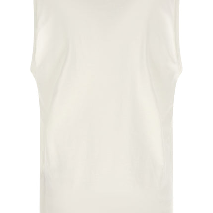 Diesel White Cotton Sleeveles T-Shirt