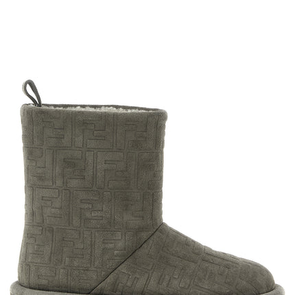 Fendi Gray Calfskin Ankle Boots