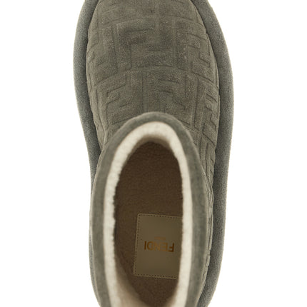 Fendi Gray Calfskin Ankle Boots