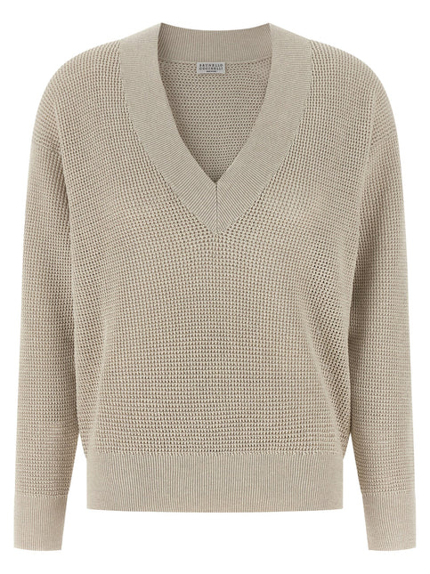 Brunello Cucinelli Beige Cotton Cardigan