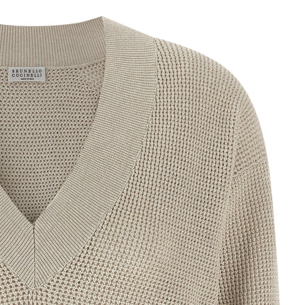 Brunello Cucinelli Beige Cotton Cardigan