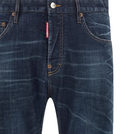Dsquared² Blue Cotton Straight-Leg Jeans