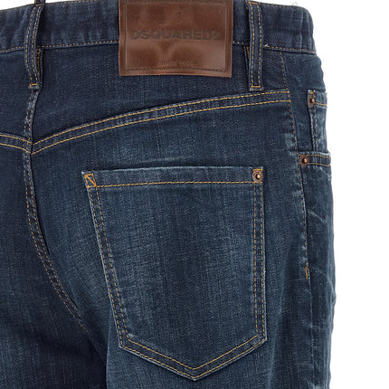 Dsquared² Blue Cotton Straight-Leg Jeans