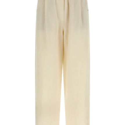 Brunello Cucinelli White Viscose Casual Pants