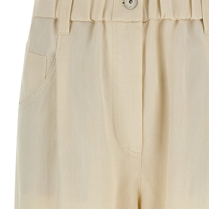 Brunello Cucinelli White Viscose Casual Pants
