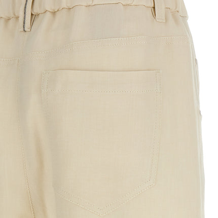 Brunello Cucinelli White Viscose Casual Pants