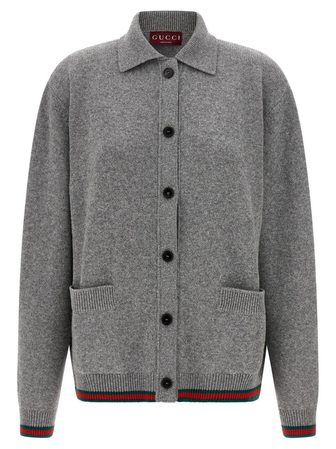 Gucci Gray Wool Cardigan