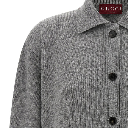 Gucci Gray Wool Cardigan