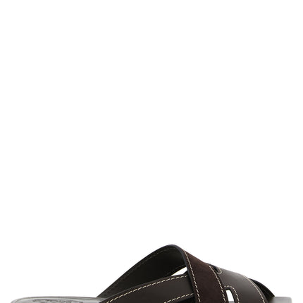 Tod's Brown Calfskin Slides