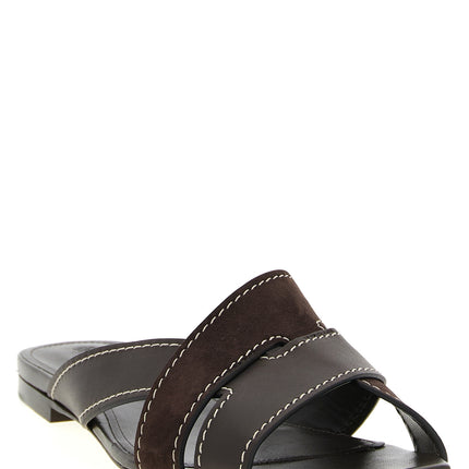 Tod's Brown Calfskin Slides