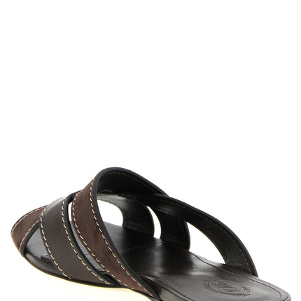 Tod's Brown Calfskin Slides