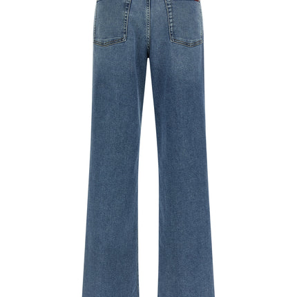 7 For All Mankind Blue Cotton Straight-Leg Jeans