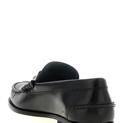 Tod's Black Calfskin Slip-On Loafers