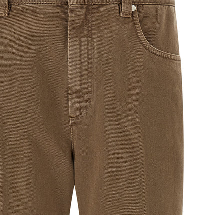 Brunello Cucinelli Beige Cotton Straight-Leg Jeans