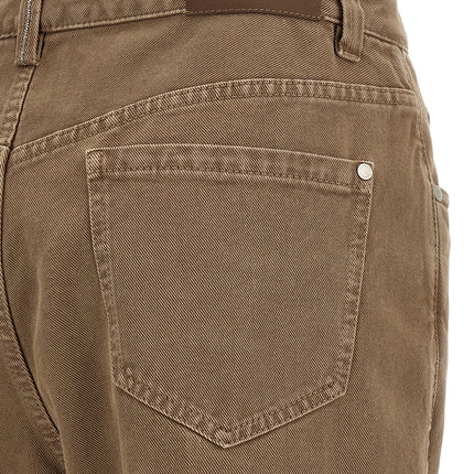 Brunello Cucinelli Beige Cotton Straight-Leg Jeans