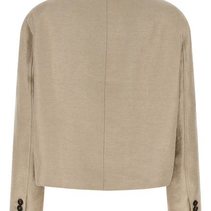 Brunello Cucinelli Beige Linen Blazer