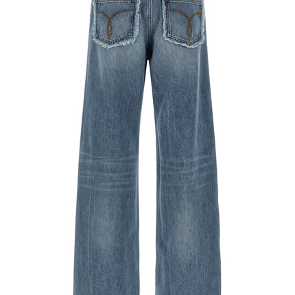Versace Blue Cotton Boyfriend Jeans