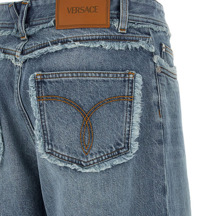 Versace Blue Cotton Boyfriend Jeans