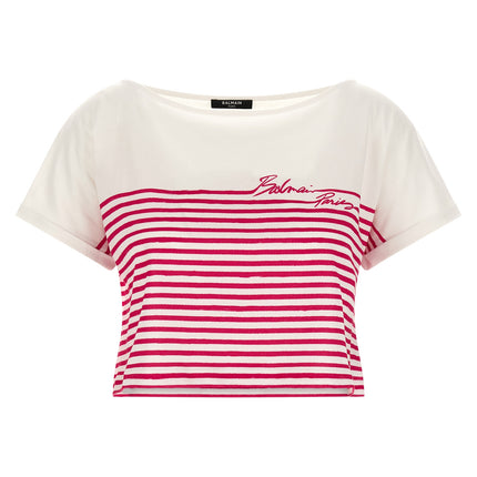 Balmain Fuchsia Cotton T-Shirt