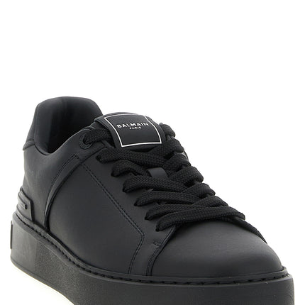 Balmain Black Calfskin Low Top Sneakers
