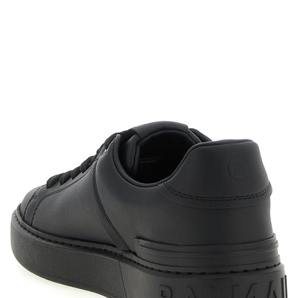 Balmain Black Calfskin Low Top Sneakers