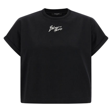Balmain Black Cotton T-Shirt