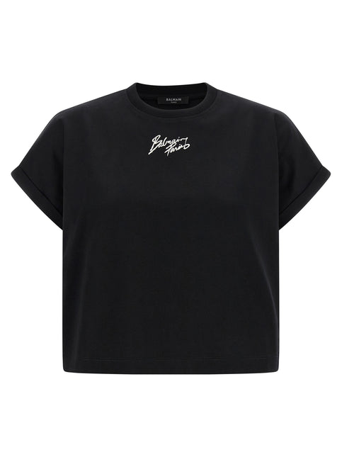 Balmain Black Cotton T-Shirt