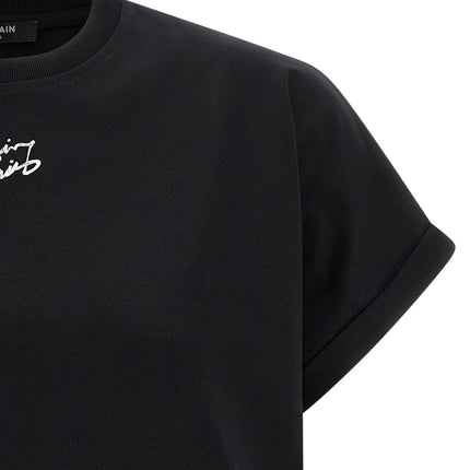 Balmain Black Cotton T-Shirt