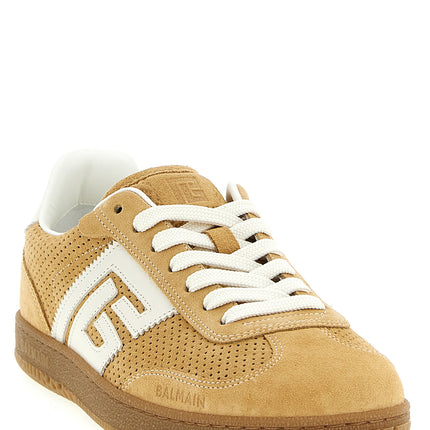 Balmain Beige Calfskin Low Top Sneakers