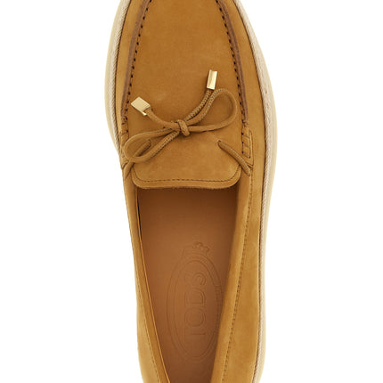 Tod's Beige Calfskin Slip-On Loafers
