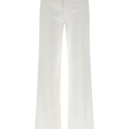 Mother Denim White Cotton Flared Jeans