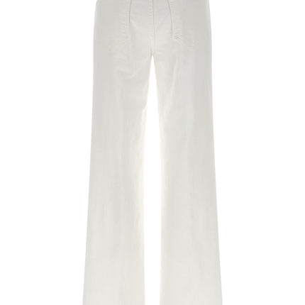 Mother Denim White Cotton Flared Jeans