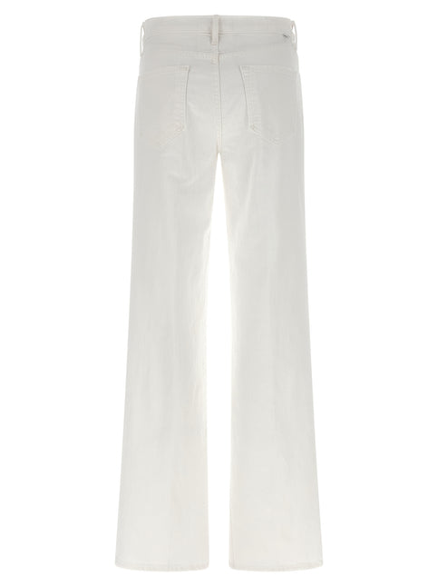 Mother Denim White Cotton Flared Jeans