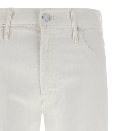 Mother Denim White Cotton Flared Jeans