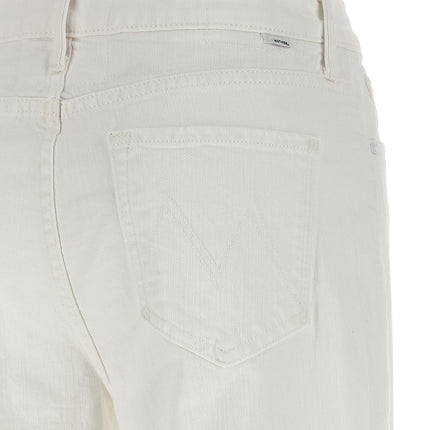Mother Denim White Cotton Flared Jeans